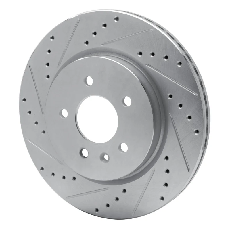 R1 16-20 Buick Regal Sportback Rear Left Drilled & Slotted Silver Brake Rotor - Image 5
