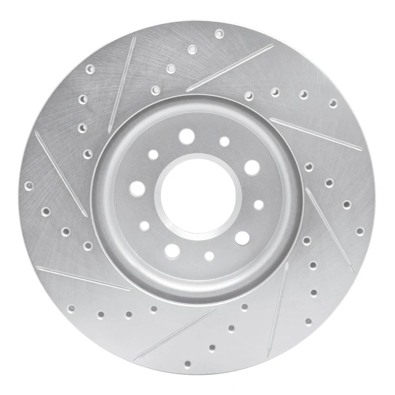 R1 16-21 Buick LaCrosse Front Right Drilled & Slotted Silver Brake Rotor - Image 3