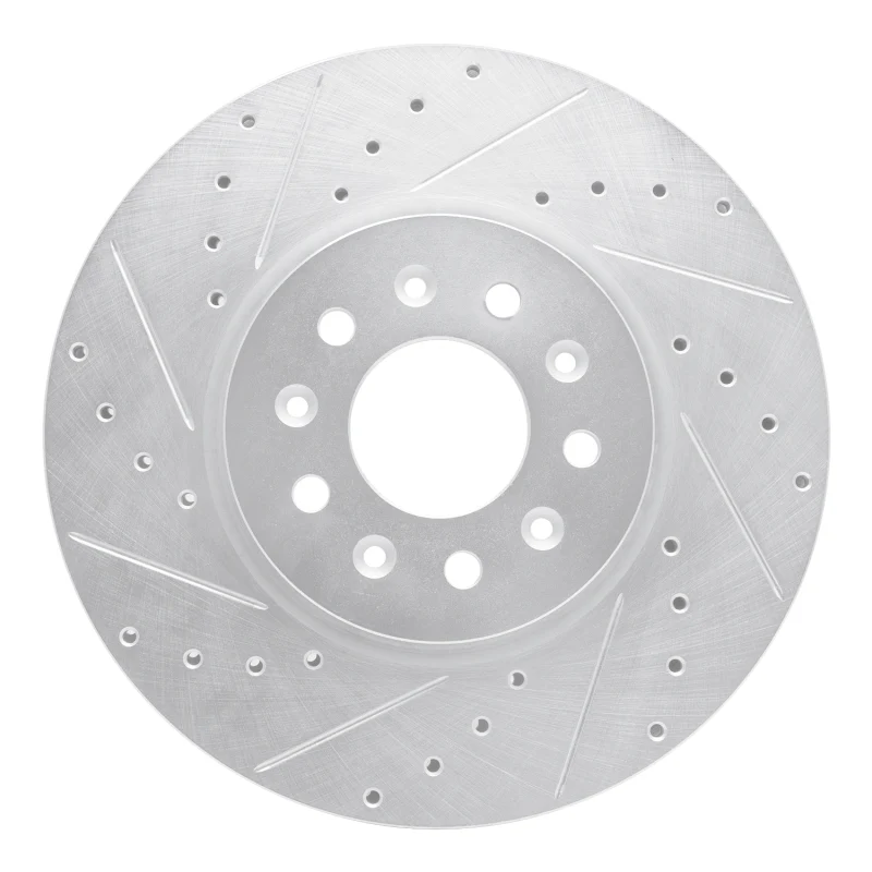 R1 16-21 Buick Regal Sportback Front Left Drilled & Slotted Silver Brake Rotor