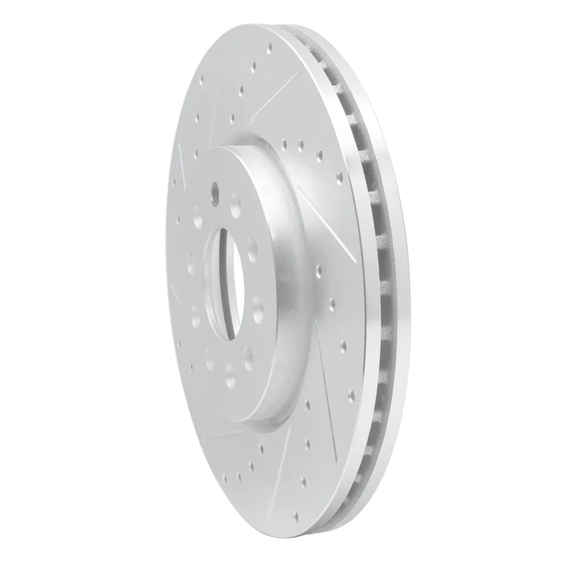 R1 16-21 Buick Regal Sportback Front Left Drilled & Slotted Silver Brake Rotor - Image 2