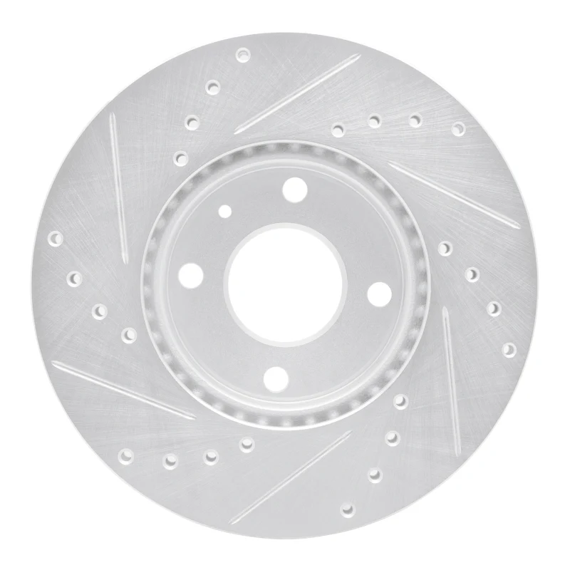 R1 16-22 Chevrolet SPARK (USA/Canada) Front Right Drilled & Slotted Silver Brake Rotor - Image 3