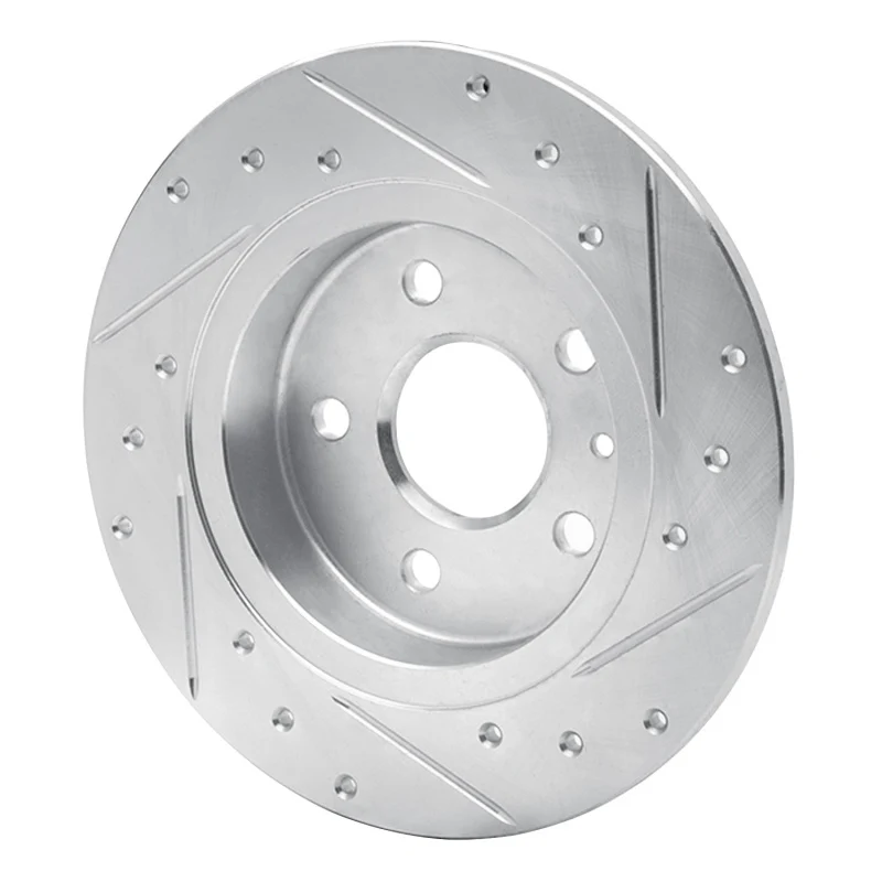 R1 16-23 Chevrolet BOLT EV Rear Left Drilled & Slotted Silver Brake Rotor - Image 4
