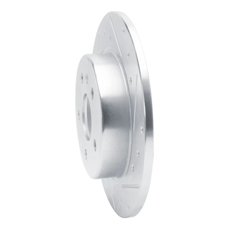 R1 16-23 Chevrolet BOLT EV Rear Right Drilled & Slotted Silver Brake Rotor - Image 3