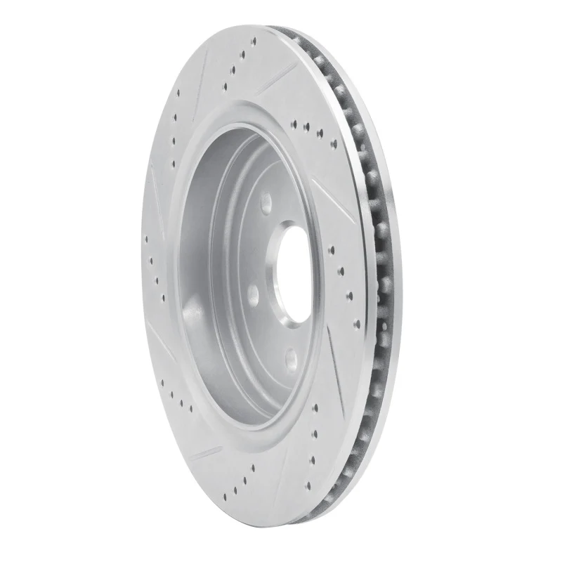 R1 16-24 Cadillac ATS Rear Right Drilled & Slotted Silver Brake Rotor - Image 2
