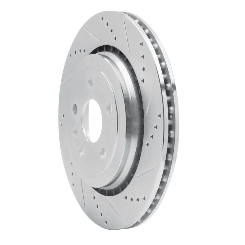 R1 16-24 Cadillac ATS Rear Right Drilled & Slotted Silver Brake Rotor - Image 3