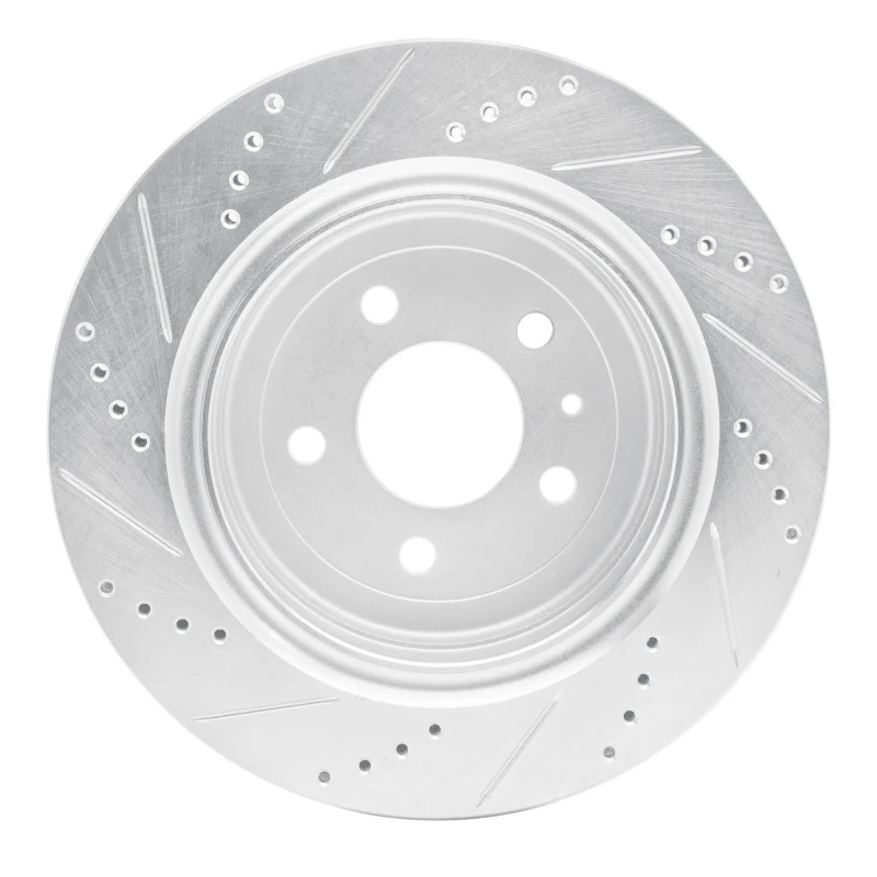 R1 16-24 Cadillac ATS Rear Right Drilled & Slotted Silver Brake Rotor - Image 4