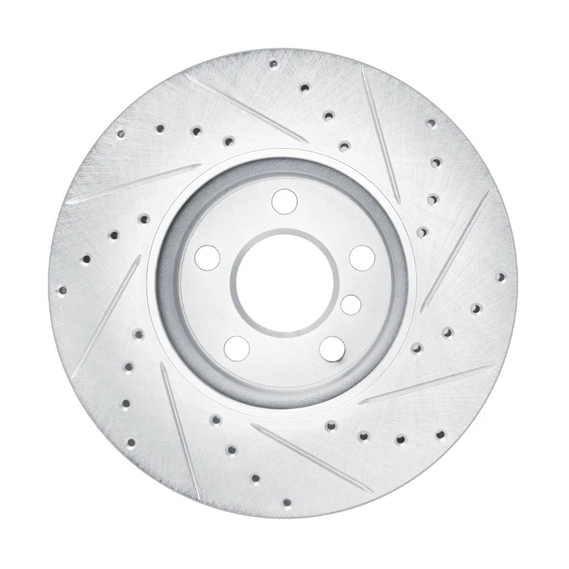 R1 16-24 Mini Cooper (Excl Clubman) Front Left Drilled & Slotted Silver Brake Rotor - Image 2