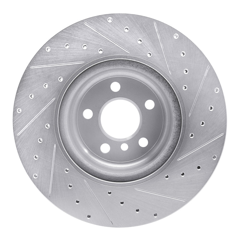 R1 16-25 BMW 540I xDrive Rear Left Drilled & Slotted Silver Brake Rotor - Image 2