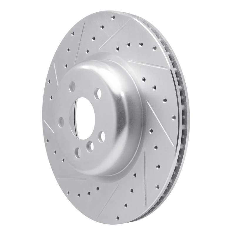 R1 16-25 BMW 540I xDrive Rear Left Drilled & Slotted Silver Brake Rotor - Image 3