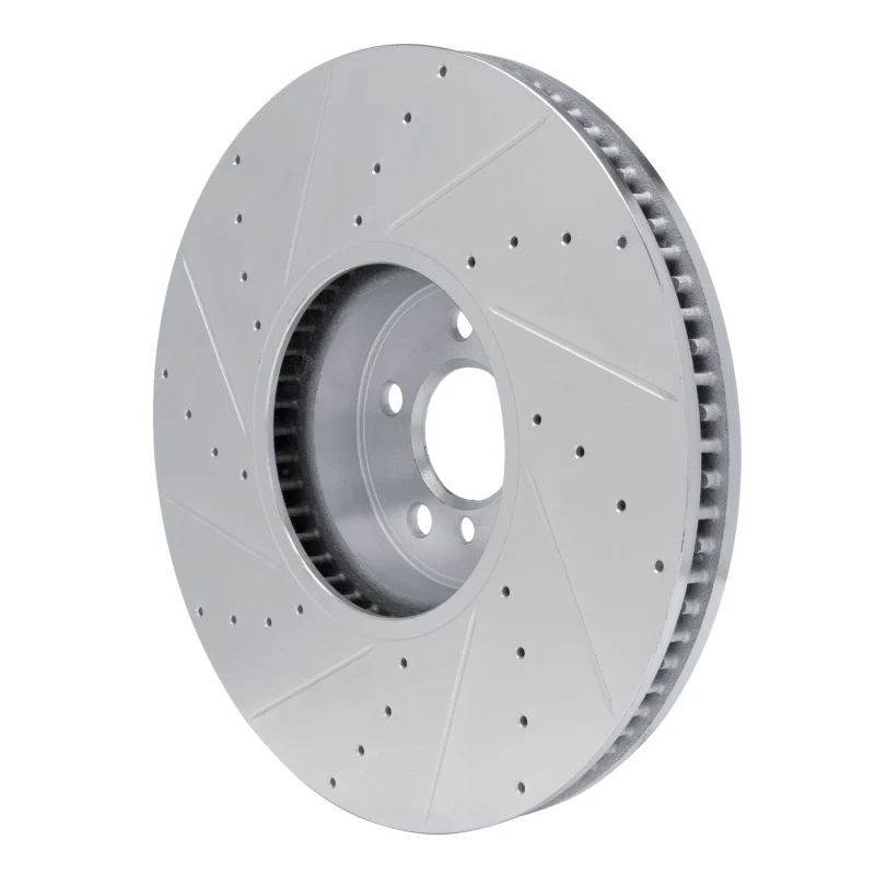 R1 16-25 BMW 840i Right Front Drilled & Slotted Silver Brake Rotor - Image 4