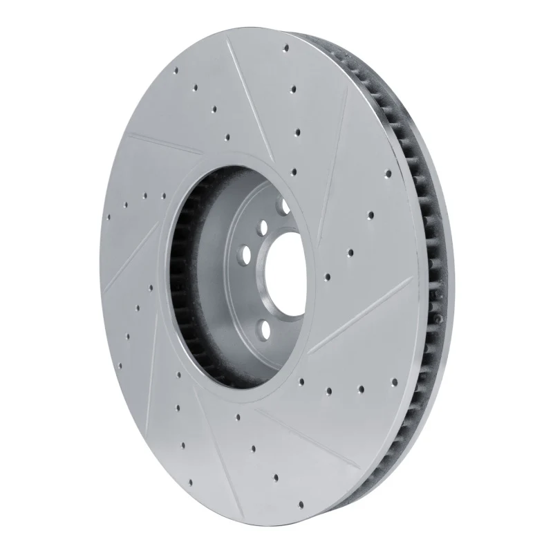 R1 16-25 BMW M240I xDrive Left Front Drilled & Slotted Silver Brake Rotor - Image 5