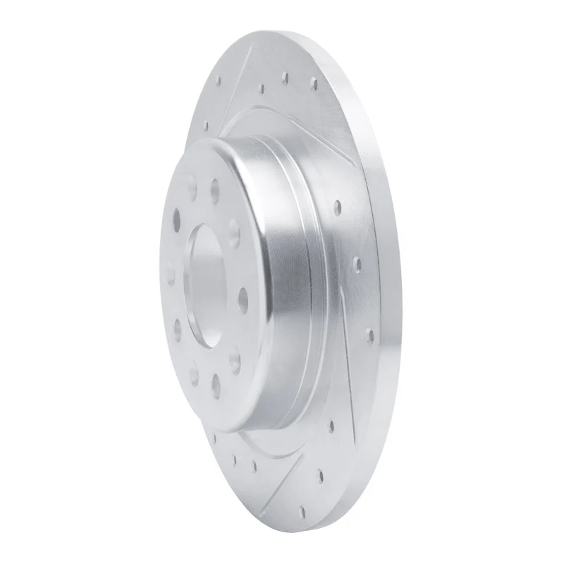 R1 16-25 Buick LaCrosse Rear Left Drilled & Slotted Silver Brake Rotor - Image 4