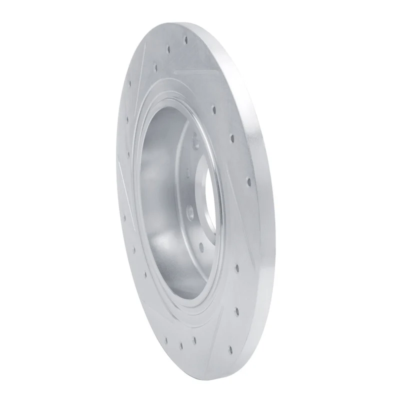 R1 16-25 Buick Regal TOURX Rear Right Drilled & Slotted Silver Brake Rotor - Image 4
