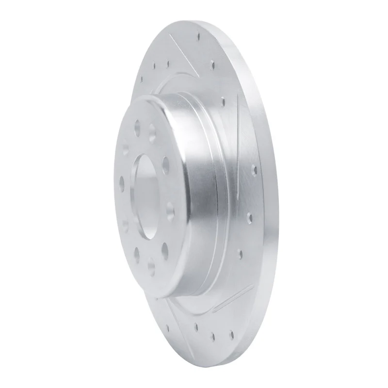 R1 16-25 Buick Regal TOURX Rear Right Drilled & Slotted Silver Brake Rotor - Image 5