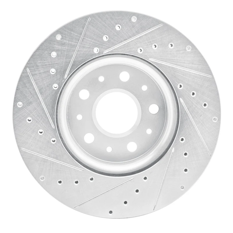 R1 16-25 Cadillac CT5 Front Right Drilled & Slotted Silver Brake Rotor - Image 2