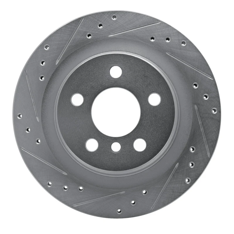 R1 16-26 BMW 228I Gran Coupe Rear Left Drilled & Slotted Silver Brake Rotor