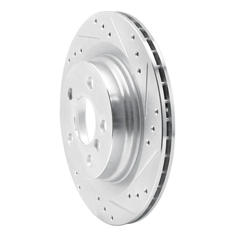 R1 16-26 BMW 228I xDrive Gran Coupe Rear Right Drilled & Slotted Silver Brake Rotor - Image 3