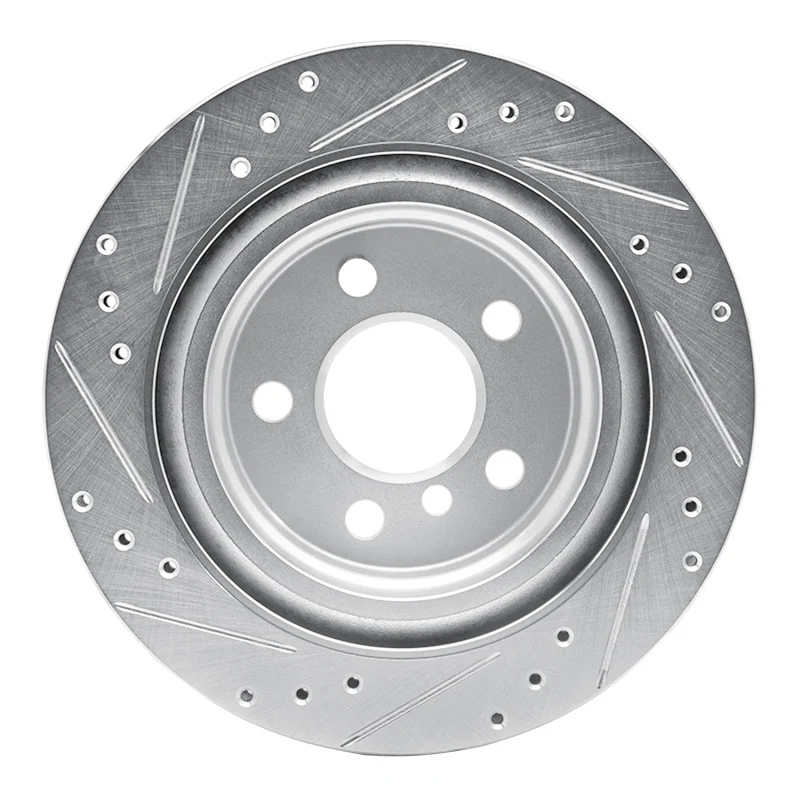 R1 16-26 BMW 228I xDrive Gran Coupe Rear Right Drilled & Slotted Silver Brake Rotor - Image 4