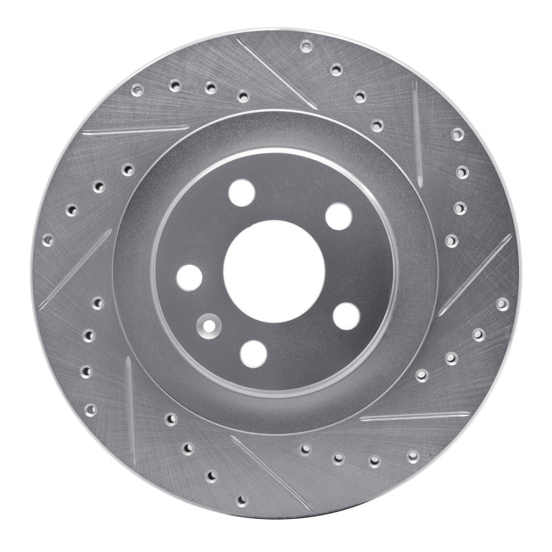 R1 16-26 Volvo V60 Cross Country Rear Right Drilled & Slotted Silver Brake Rotor