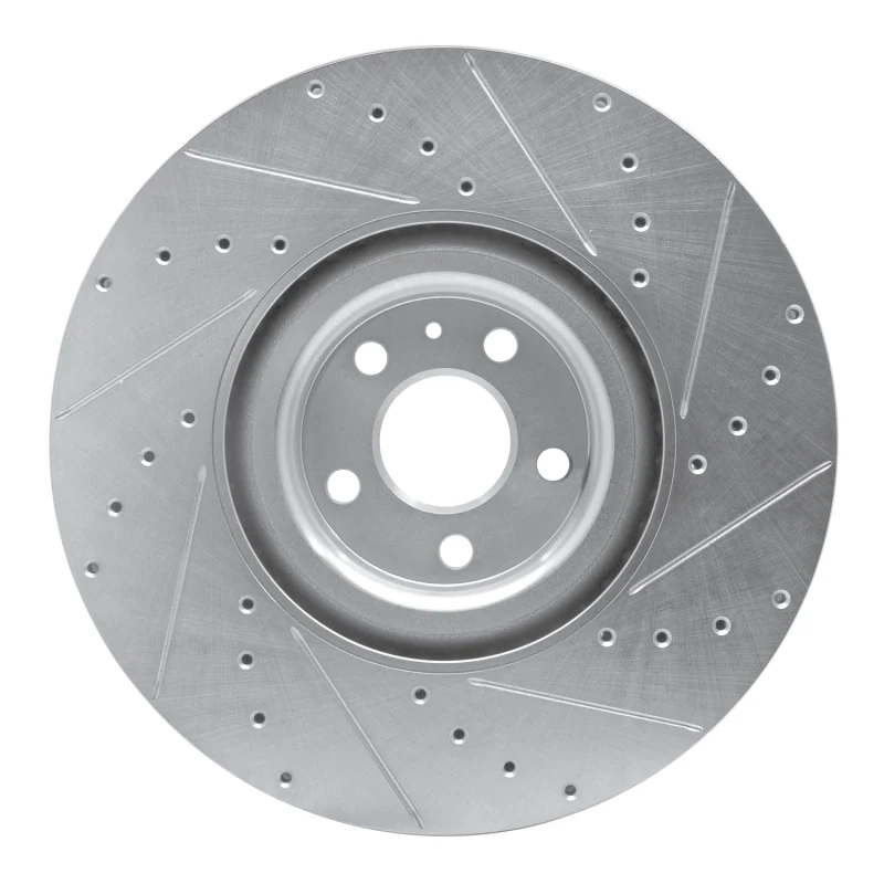 R1 16-26 Volvo XC90 Front Left Drilled & Slotted Silver Brake Rotor - Image 2