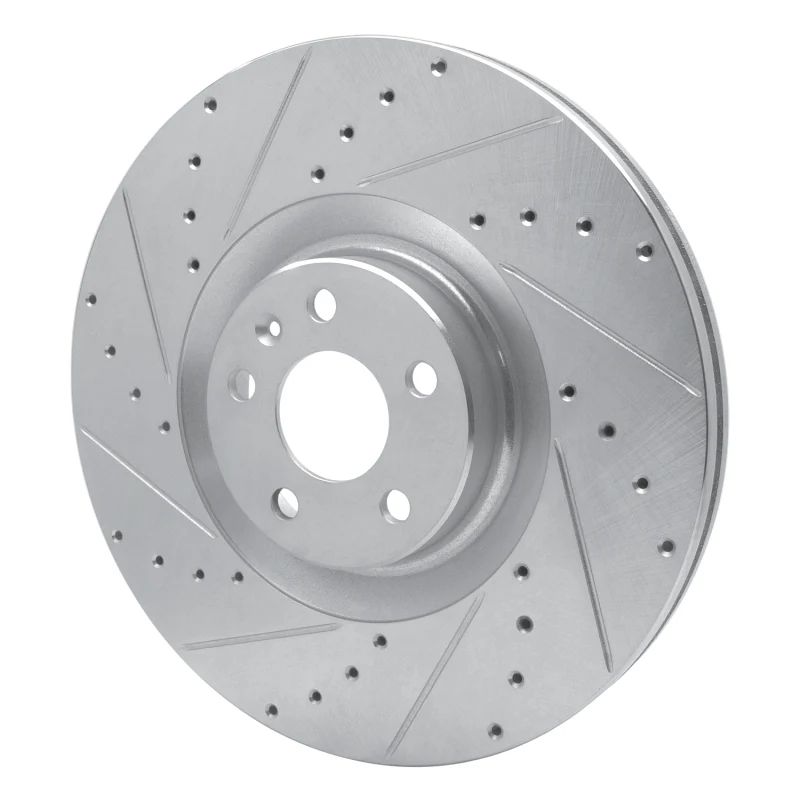 R1 16-26 Volvo XC90 Front Left Drilled & Slotted Silver Brake Rotor - Image 3