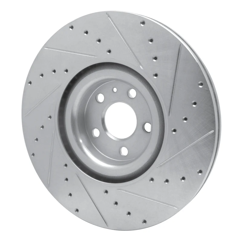 R1 16-26 Volvo XC90 Front Left Drilled & Slotted Silver Brake Rotor - Image 5