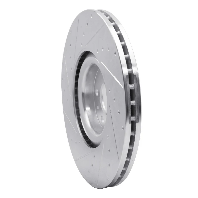 R1 16-26 Volvo XC90 Front Right Drilled & Slotted Silver Brake Rotor - Image 3