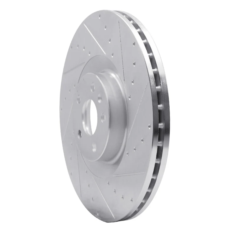 R1 16-26 Volvo XC90 Front Right Drilled & Slotted Silver Brake Rotor - Image 5