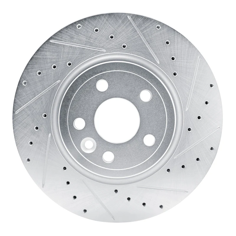 R1 17-19 Jaguar F-Pace Front Right Drilled & Slotted Silver Brake Rotor