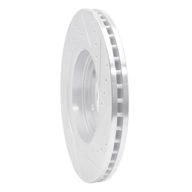 R1 17-20 Acura MDX Front Right Drilled & Slotted Silver Brake Rotor - Image 3