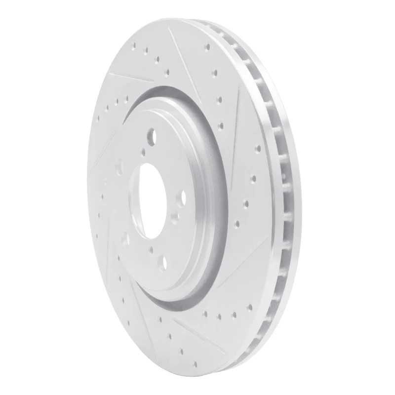 R1 17-20 Acura MDX Front Right Drilled & Slotted Silver Brake Rotor - Image 5
