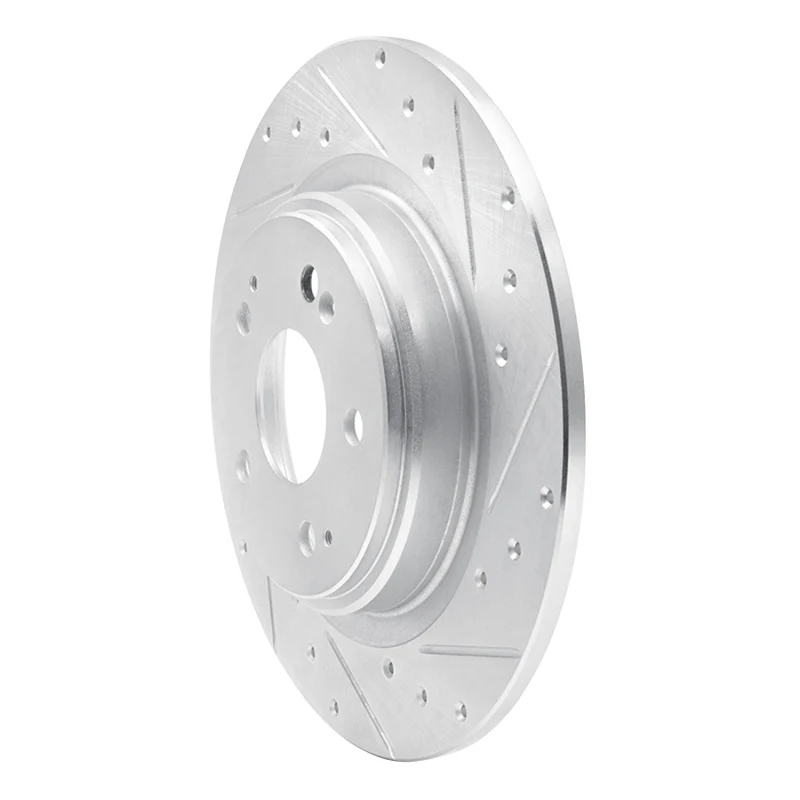 R1 17-20 Acura MDX Rear Right Drilled & Slotted Silver Brake Rotor - Image 5