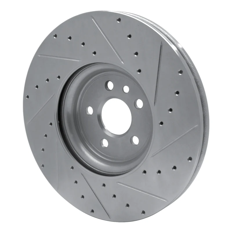 R1 17-20 Jaguar F-Pace Front Left Drilled & Slotted Silver Brake Rotor - Image 4