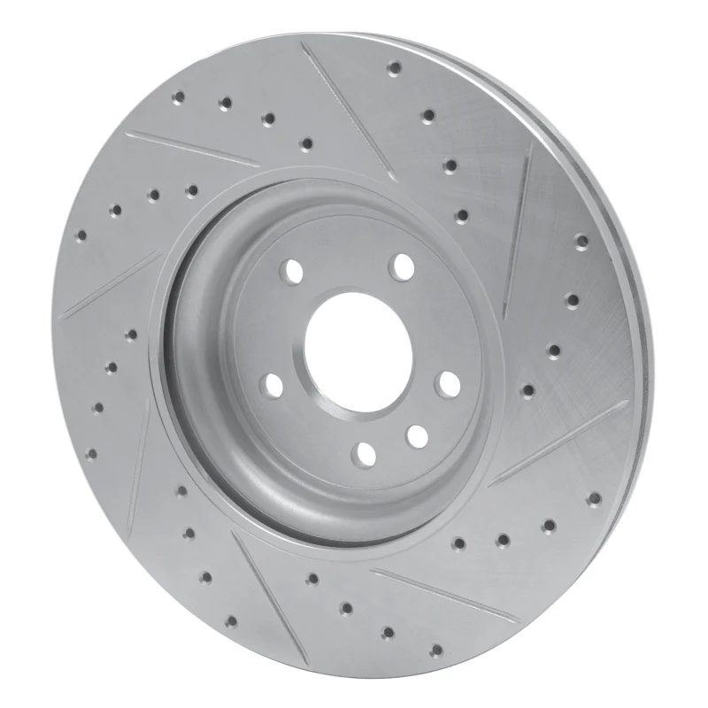 R1 17-20 Jaguar XF Front Left Drilled & Slotted Silver Brake Rotor - Image 4