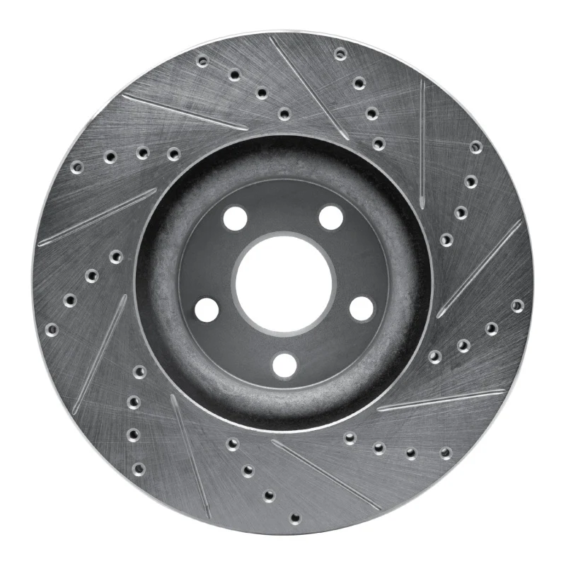 R1 17-20 Lincoln MKZ Front Left Drilled & Slotted Silver Brake Rotor - Image 3