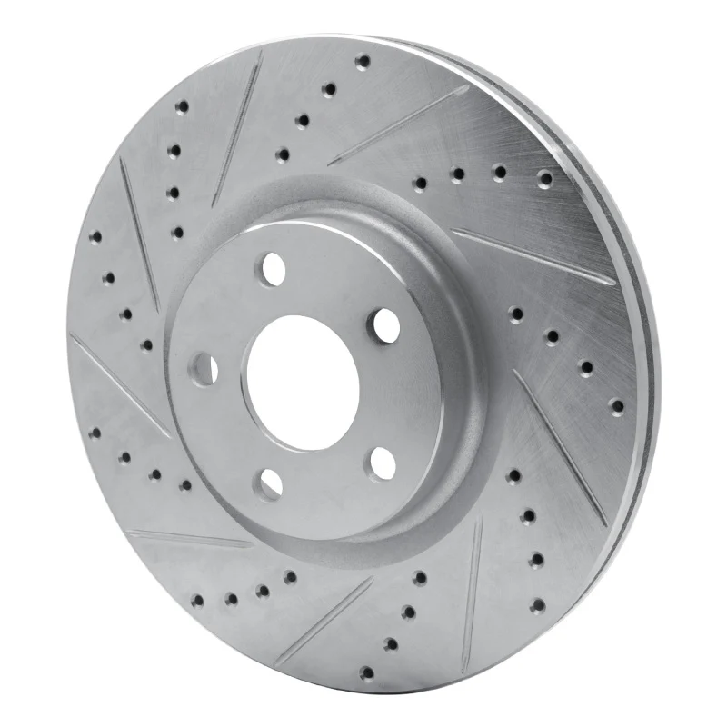 R1 17-20 Lincoln MKZ Front Left Drilled & Slotted Silver Brake Rotor - Image 5