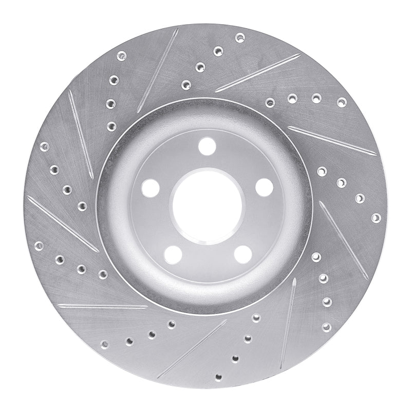 R1 17-20 Lincoln MKZ Front Right Drilled & Slotted Silver Brake Rotor - Image 3