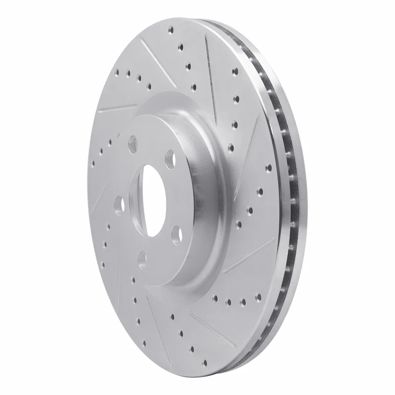 R1 17-20 Lincoln MKZ Front Right Drilled & Slotted Silver Brake Rotor - Image 4