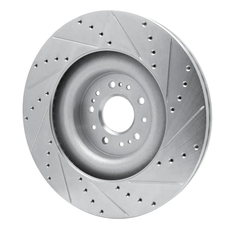 R1 17-22 Genesis G90 Front Left Drilled & Slotted Silver Brake Rotor - Image 2