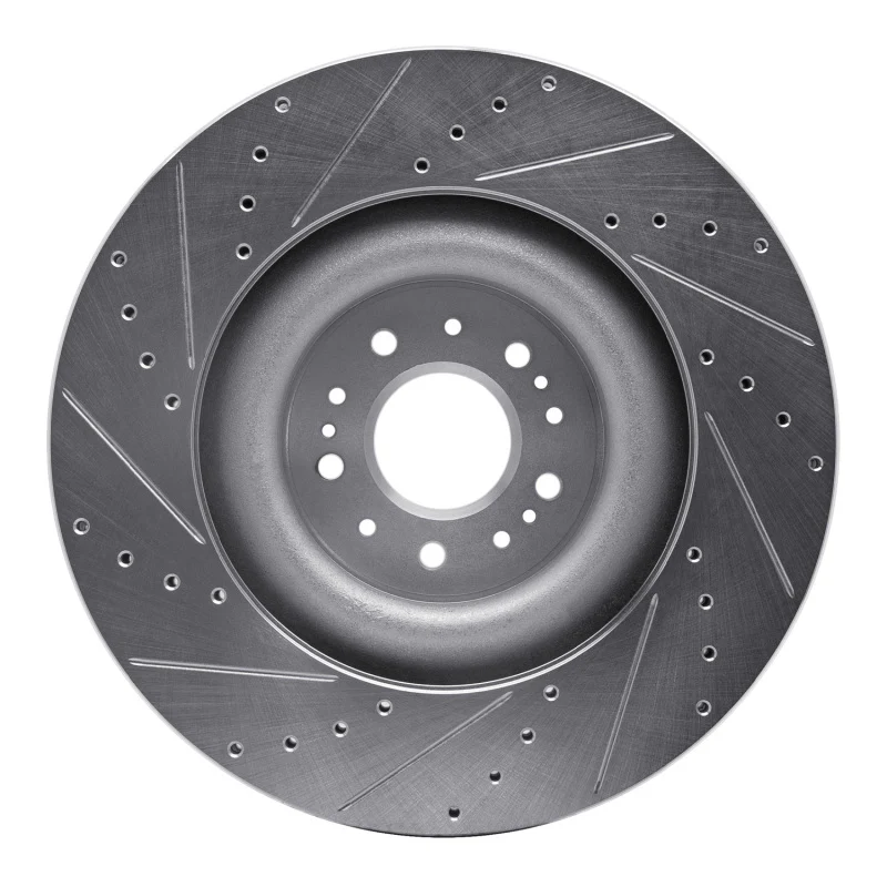 R1 17-22 Genesis G90 Front Right Drilled & Slotted Silver Brake Rotor - Image 5