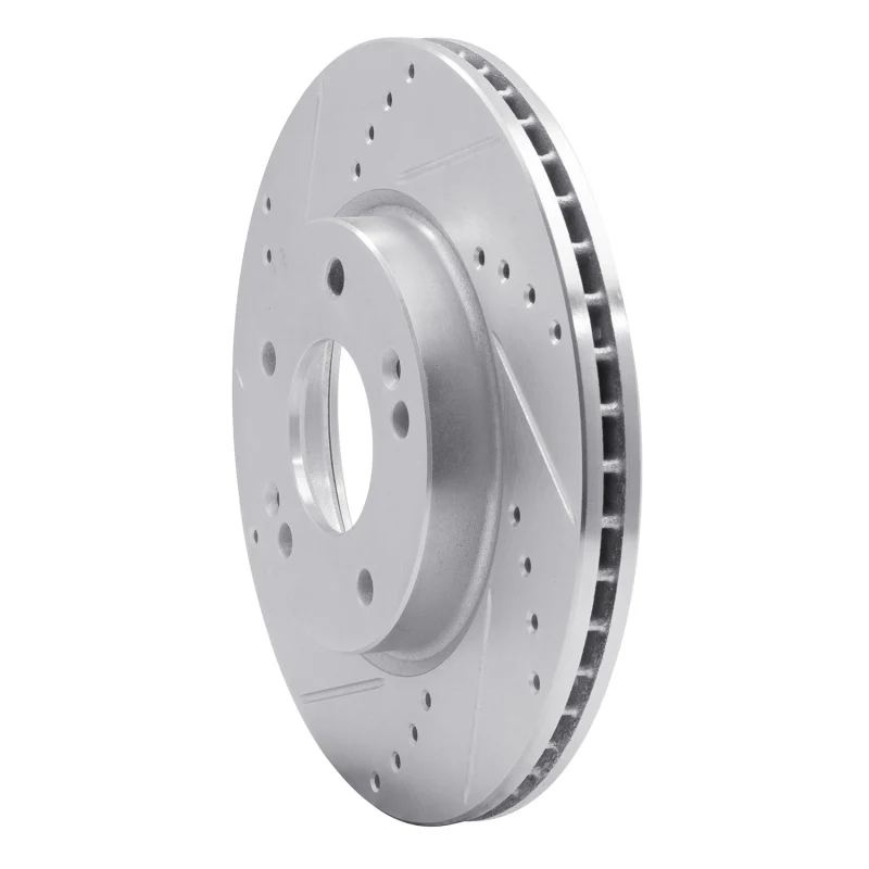 R1 17-22 Hyundai Ioniq Front Left Drilled & Slotted Silver Brake Rotor - Image 5