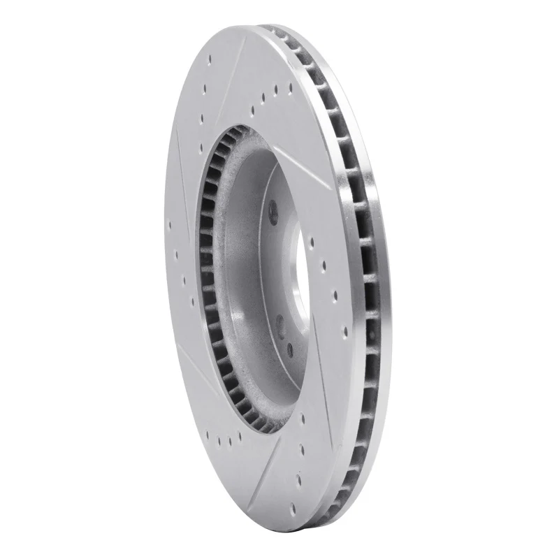 R1 17-22 Hyundai Ioniq Front Right Drilled & Slotted Silver Brake Rotor - Image 4