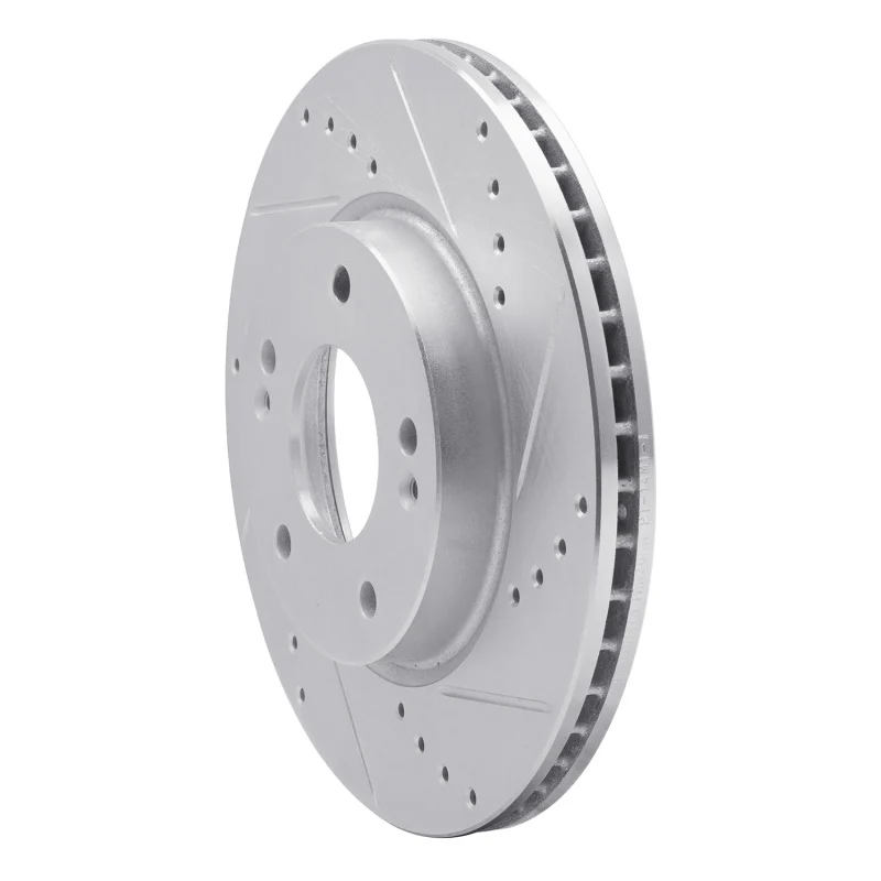 R1 17-22 Hyundai Ioniq Front Right Drilled & Slotted Silver Brake Rotor - Image 5