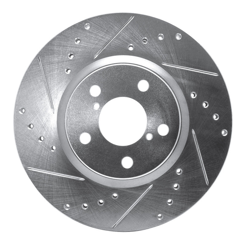 R1 17-23 Subaru Impreza Front Left Drilled & Slotted Silver Brake Rotor