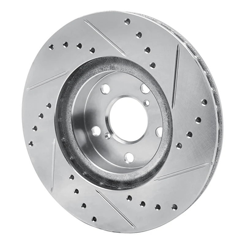 R1 17-23 Subaru Impreza Front Left Drilled & Slotted Silver Brake Rotor - Image 2