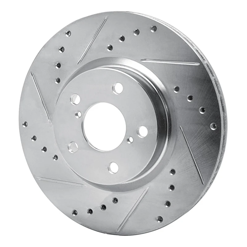 R1 17-23 Subaru Impreza Front Left Drilled & Slotted Silver Brake Rotor - Image 3