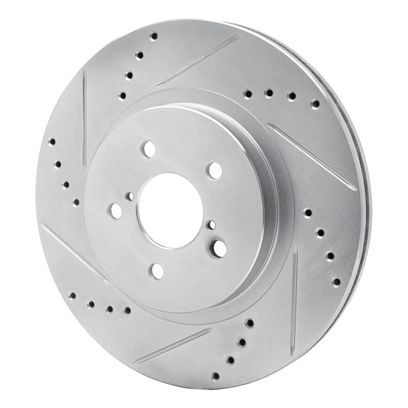 R1 17-23 Subaru Impreza Front Left Drilled & Slotted Silver Brake Rotor - Image 2
