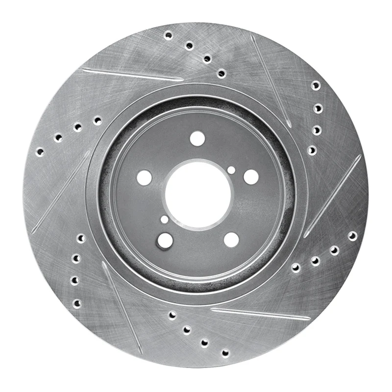 R1 17-23 Subaru Impreza Front Left Drilled & Slotted Silver Brake Rotor - Image 4