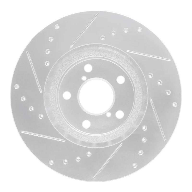 R1 17-23 Subaru Impreza Front Right Drilled & Slotted Silver Brake Rotor - Image 4