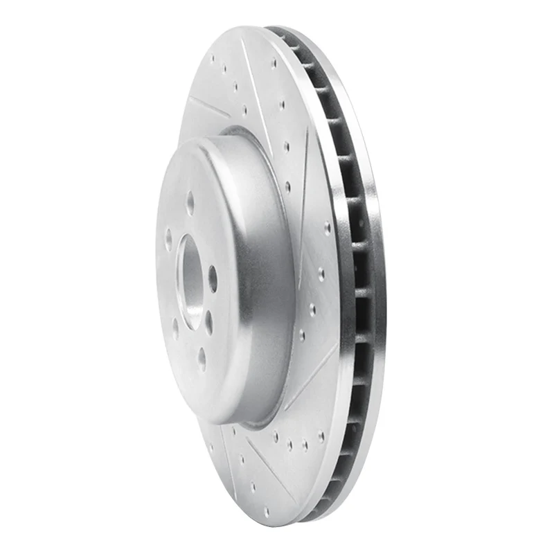 R1 17-25 BMW 430I xDrive Front Right Drilled & Slotted Silver Brake Rotor - Image 3